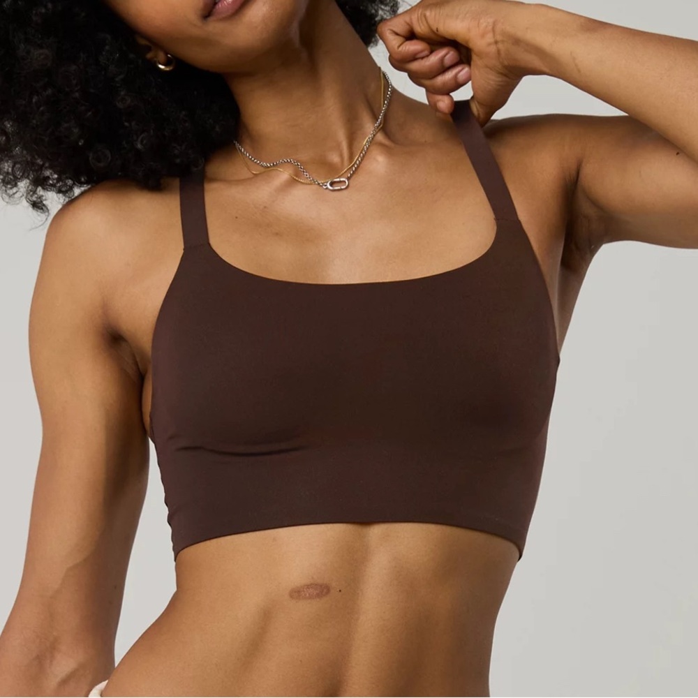 OFFLINE By Aerie Real Me Hold Up! Racerback Sports Bra size S color in Brown NWT